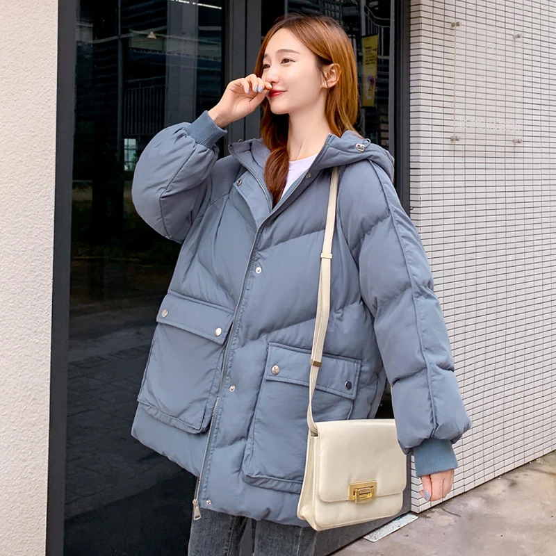 

Oversized Winter Coat Women 2020 Fashion Winter Jacket Women Cotton padded Parka Outwear Hooded Warm Solid Female Jacket Coats