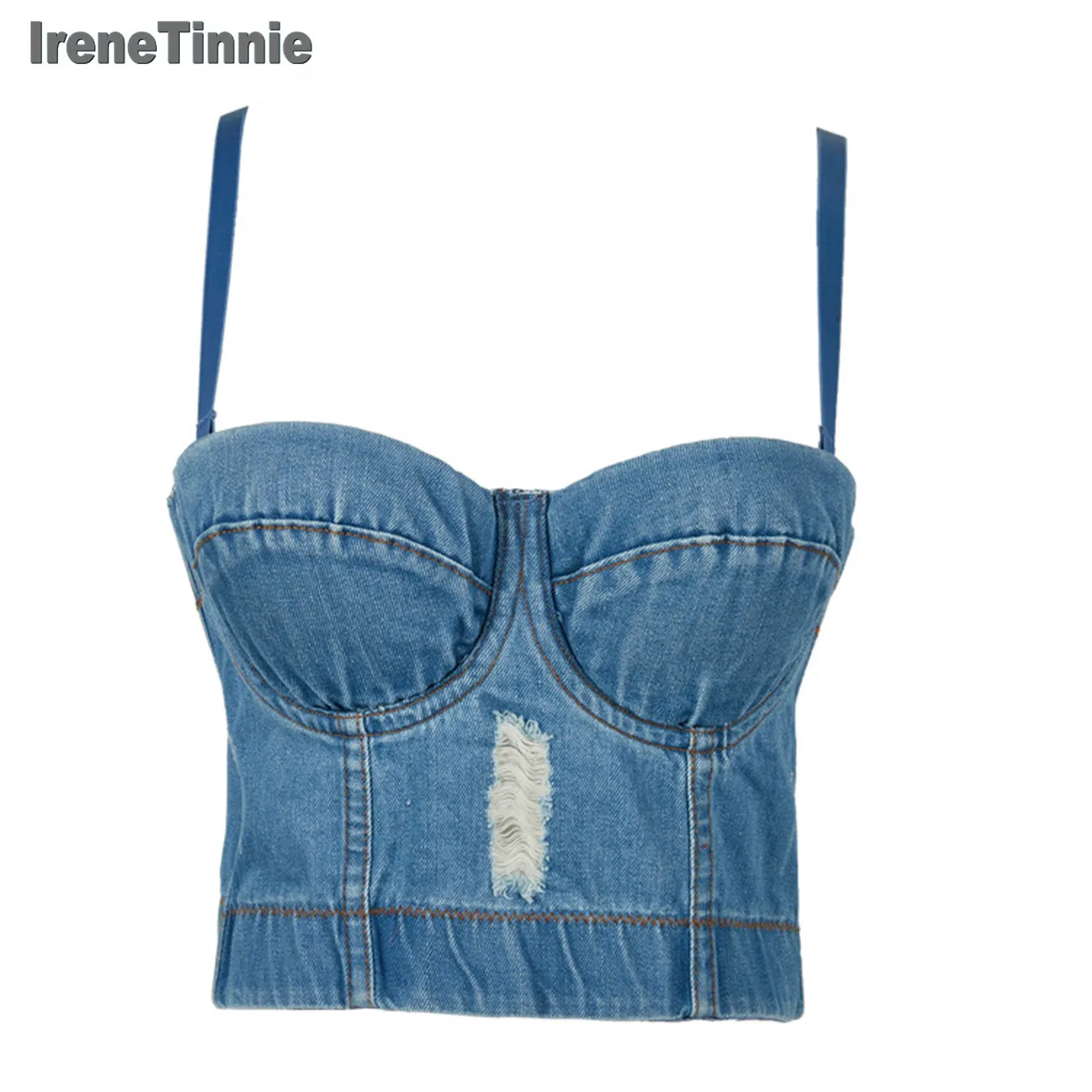 Женские джинсовые бюстье на пуговицах вечерние укороченные топы для ночного