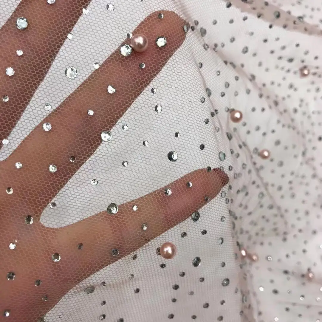 Горячая Распродажа в нигерийском стиле кружевная ткань с камнями и бусинами