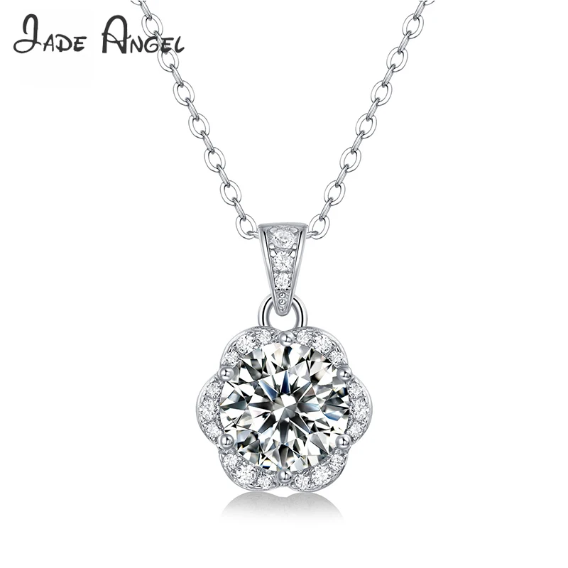 Женское колье из серебра 925 пробы с подвеской в виде цветка 2 карата | Украшения и