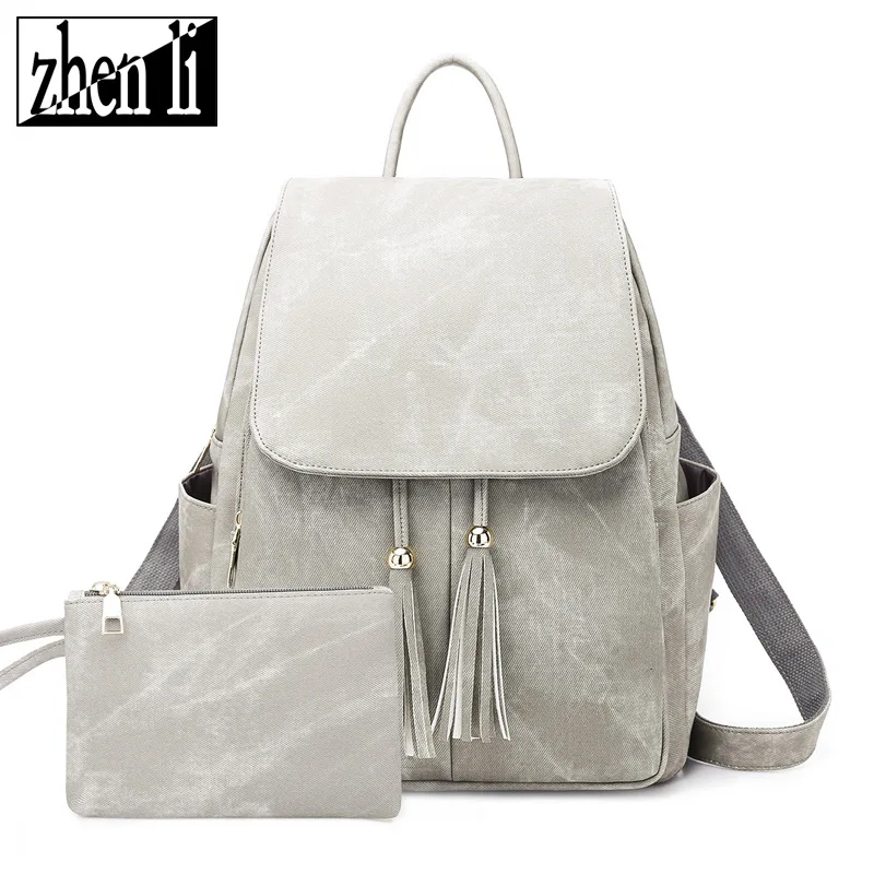 Women Casual Backpack PU Leather School For Teenager Girls Travel Vintage Solid Shoulder Bags | Багаж и сумки
