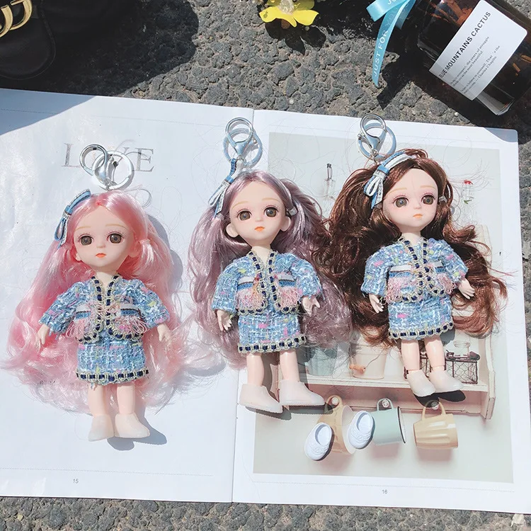 Милые Мультяшные большие Волнистые брелоки принцессы Кукла модный брелок