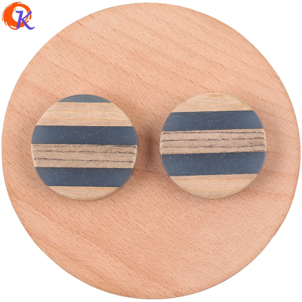 

Cordial Design 30Pcs 35*35MM Charms/DIY Making/Hand Made/Round Shape/Natural Wood & Resin/Jewelry Accessories/Earring Findings
