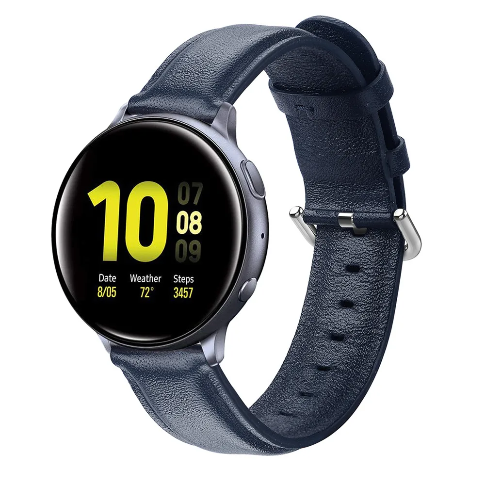 Ремешок из натуральной кожи для Samsung Galaxy Watch 42 мм 46 Active 2 Gear S3 браслет Huawei GT 20 22
