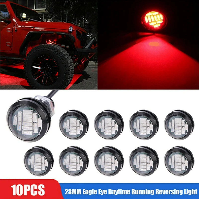 

10Pcs Red DC12V 15W Eagle Eye LED Daytime Running DRL Backup Light Car Rock Lamp