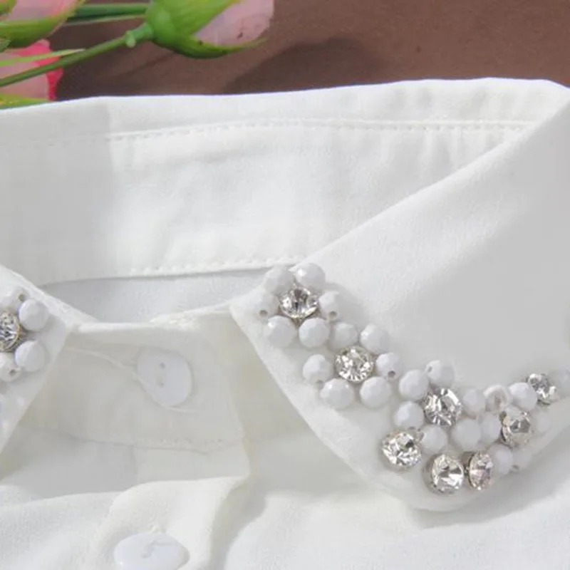 Полурубашка Женская со съемными бусинами и цветами подвеска лацкан ложный