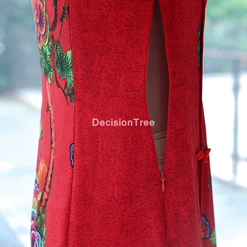 2021 для женщин Сетчатая ткань Китайское платье-короткое платье-Ципао Китайский