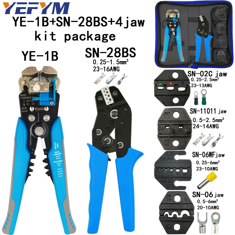 SN 28BS обжимные плоскогубцы 4 Челюсти комплект для TAB 2 8 6 3/C3 XH2.54 3 96 2510/трубка/не
