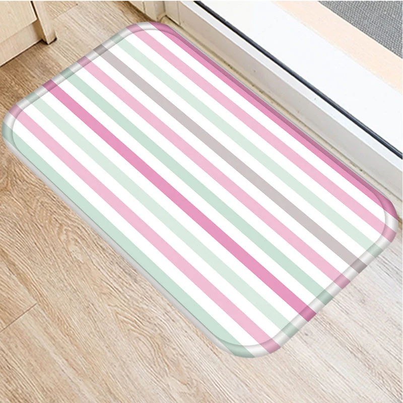 Нескользящий замшевый коврик в полоску с фламинго ананасом дверной уличный для