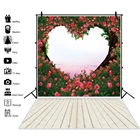 Фон для фотосъемки с изображением розовых роз сердец