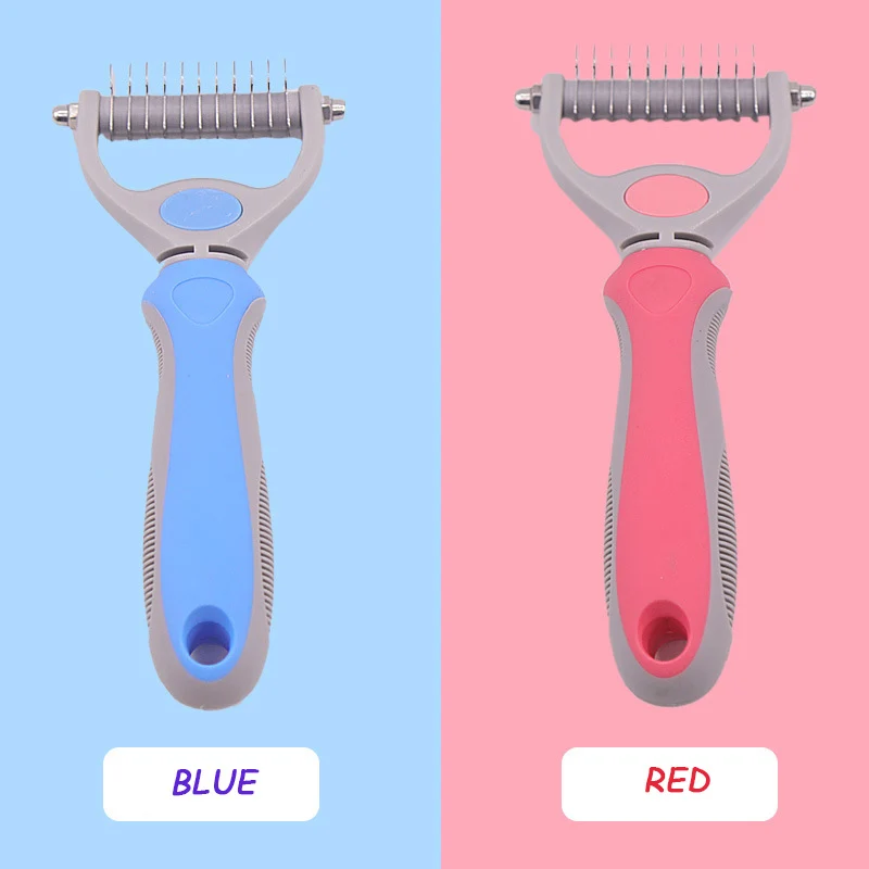 Двусторонняя расческа для кошек и собак из нержавеющей стали Расческа с открытым