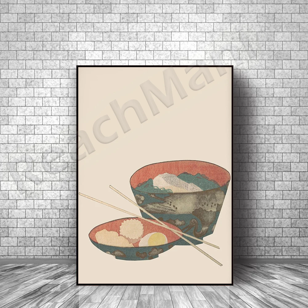 

Minimalist Japanese Food Poster, Oriental Soup, Minimalist Food Art, Kitchen Decoration, Retro Art Print Gift Decoration Poster