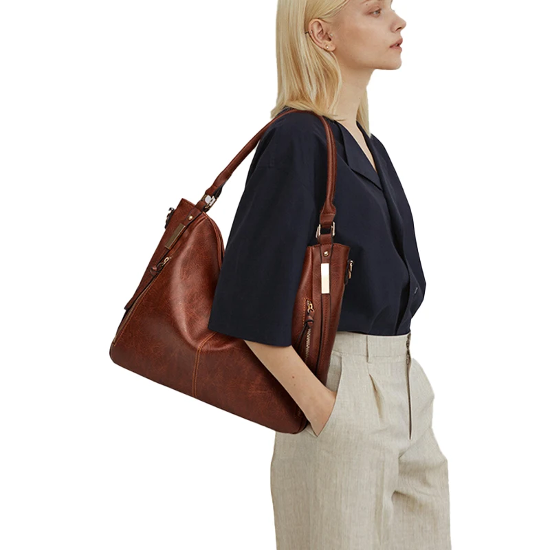 

4 Color Fashion Ladies Large Capacity Tote Bag Big Size PU Leather Shopping Travel Casual Shoulder Beach Handbag