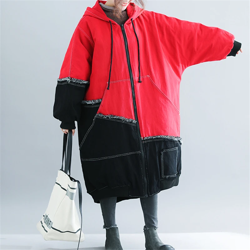 Женская парка большого размера хлопковое пальто в Корейском стиле верхняя