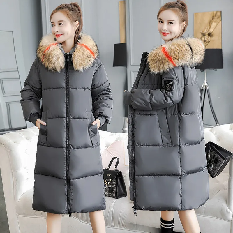 

Winter Jacket Women Fur Collar Hooded Large size 7XL Fashion Women's Parkas Long Coat Cotton Padded Female Warm Thick Outwear