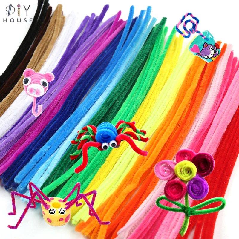 50 шт. цветные креативные плюшевые железные проволочные спиральные палочки