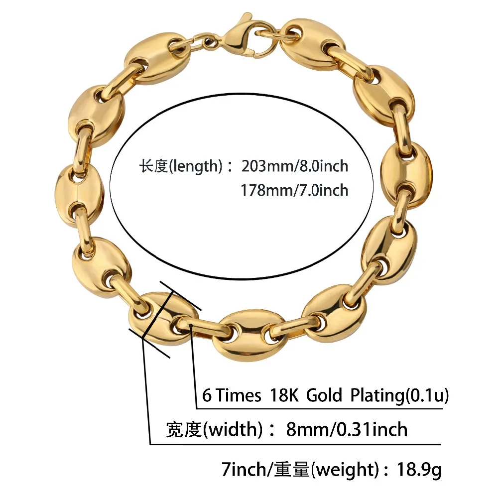 

1 New Hip Hop Rock 8mm Charm Men's Bracelets Gold And Bijoux Color Plated Iced Out Hollow Out Bracelets For Man Women Gift