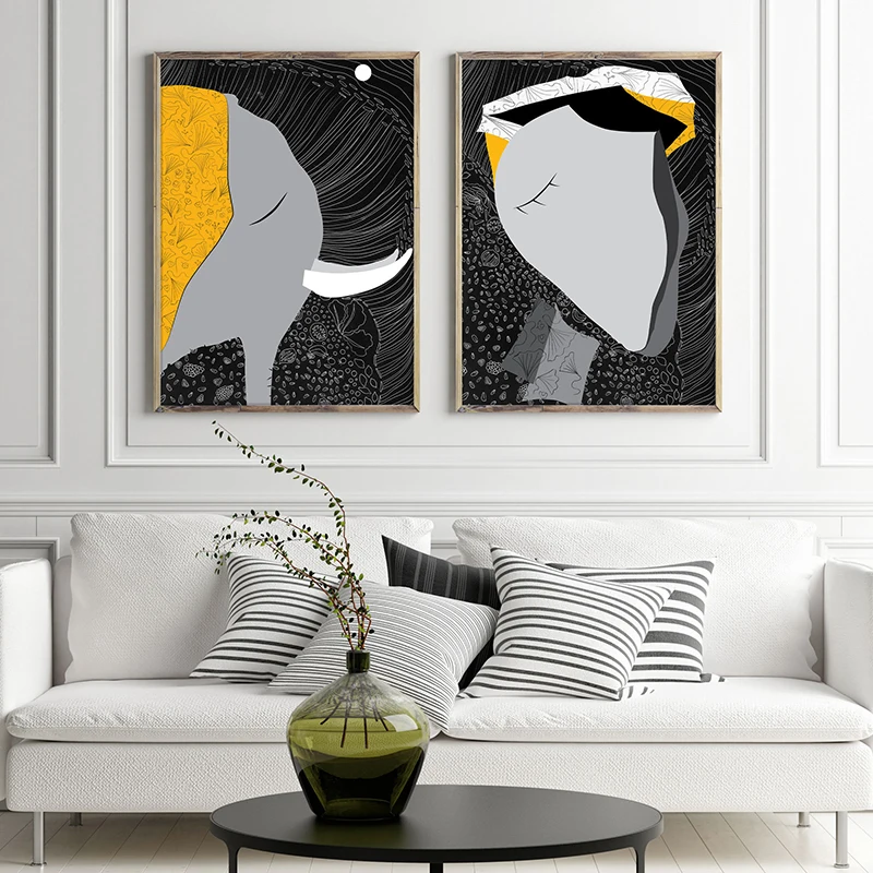 Абстрактный принт слона современный коллаж современное лицо Portret