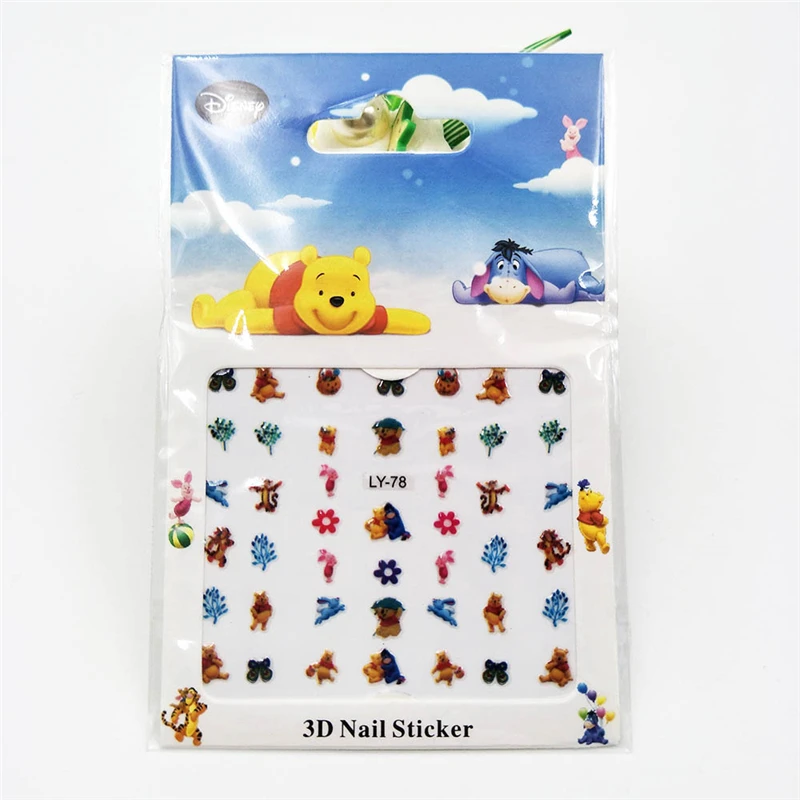 6 шт. наклейки Винни Медведь украшения для ногтей с днем рождения товары