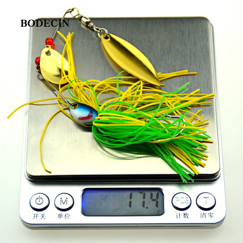 

4PCS Fishing Lure Wobblers Lures Sinking 17G Spinner Spoon Bait Tackle Artificial Baits Metal Sequins Chartreuse Spinnerbait