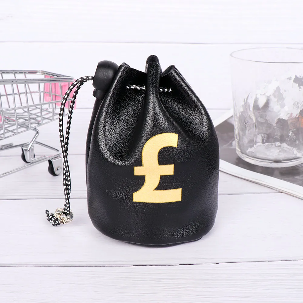 Черный маленький кошелек из искусственной кожи с принтом в виде символа Евро GBP