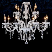 oufula european style chandelier led white pendant lamps crystal candle luxury lights modern fixtures for home hotel hall