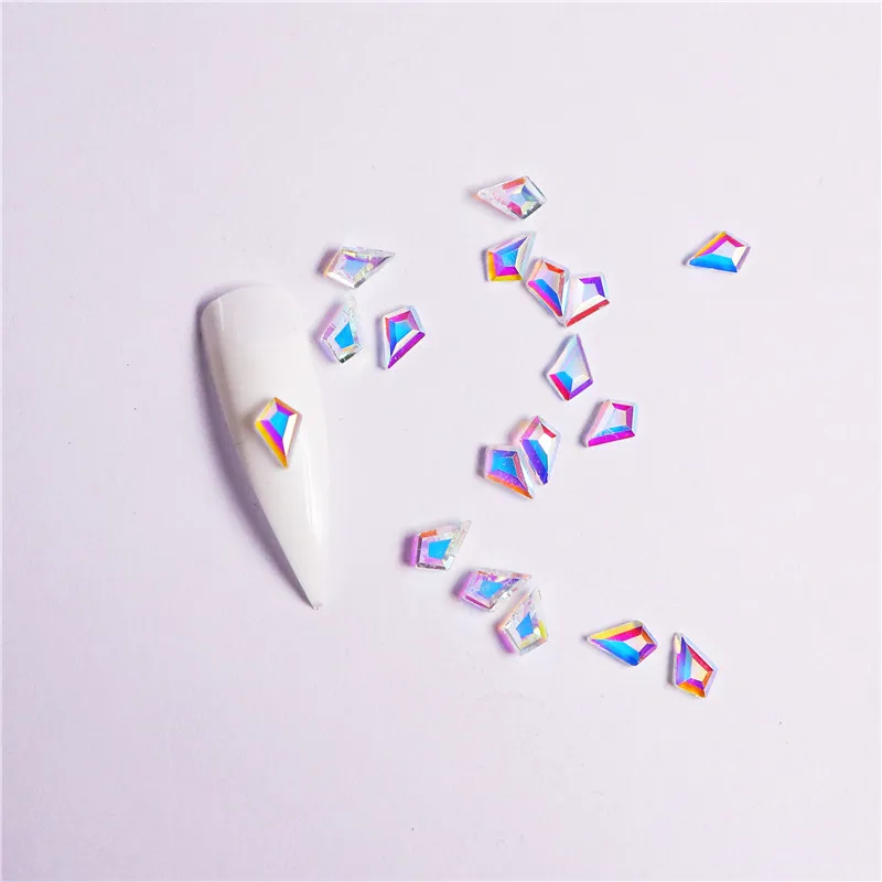 10 шт./лот Маленькие стразы в форме стрелы для дизайна ногтей плоские камни 3D