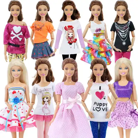 Комплект одежды ручной работы для куклы Барби, модная повседневная одежда, блузка, рубашка, жилет, штаны, юбка, аксессуары для кукол Барби, 5 к...