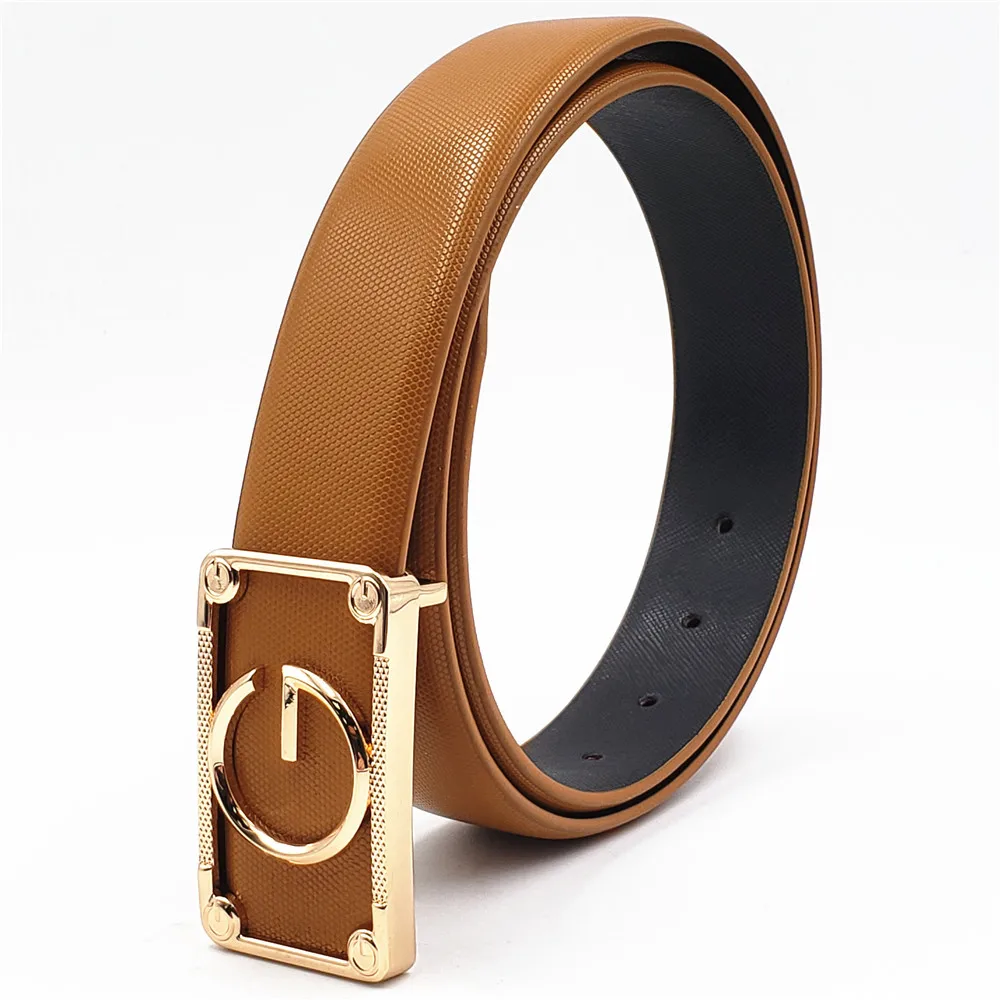 Новинка 2019 модные мужские ремни из натуральной кожи дизайнерские с G-пряжкой для