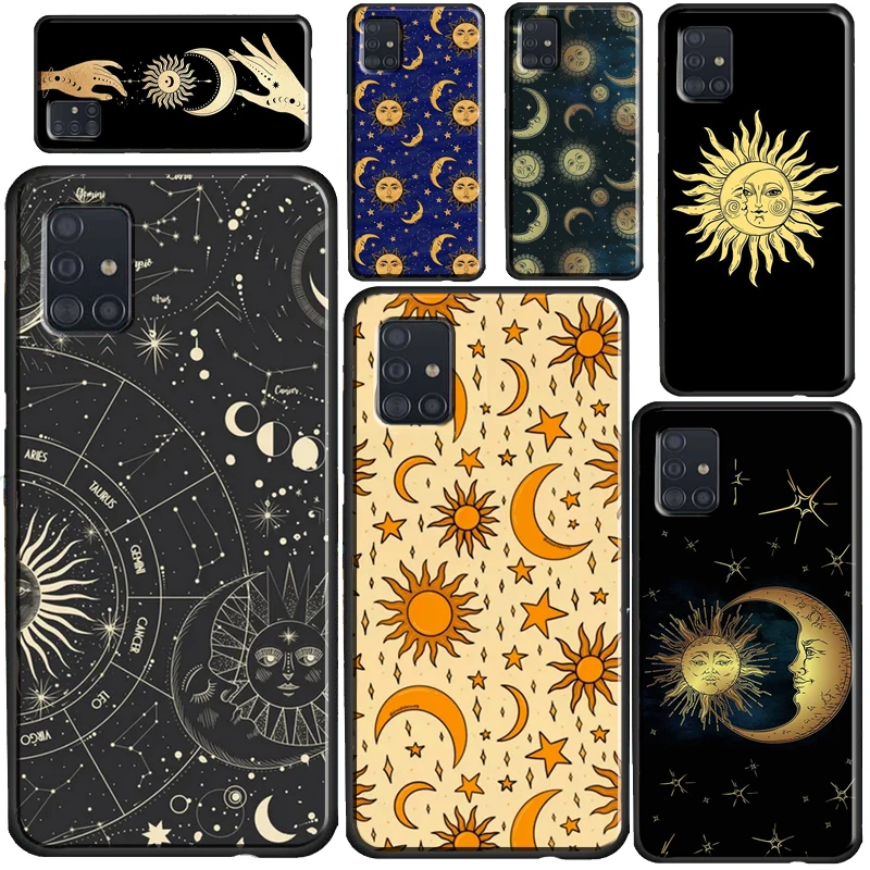 

Sun Moons Star Astrological Celestial Phone Case For Samsung A71 A51 A41 A31 A11 A12 A32 A52 A72 A20e A21S A02S A10 A40 A50 A70