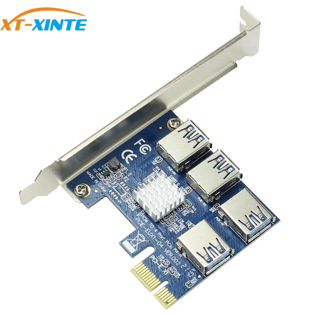 60 см PCIe от 1 до 4 16X Riser Card PCI E 1X USB Adapter Port Multiplier для BTC Bitcoin Miner Mining|Платы расширения| | - Фото №1