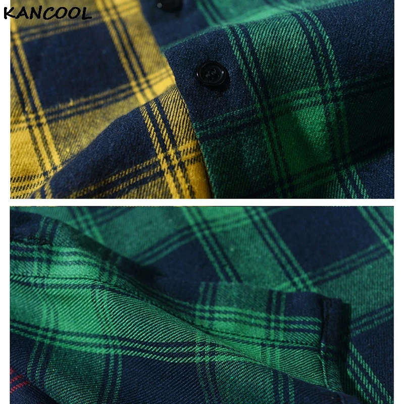 

KANCOOL 2021 Fashion Spring Plaid Casual Flannel Shirts Men Long Sleeve Soft Comfort Slim Fit Styles Men Jacket Fashion Shirt