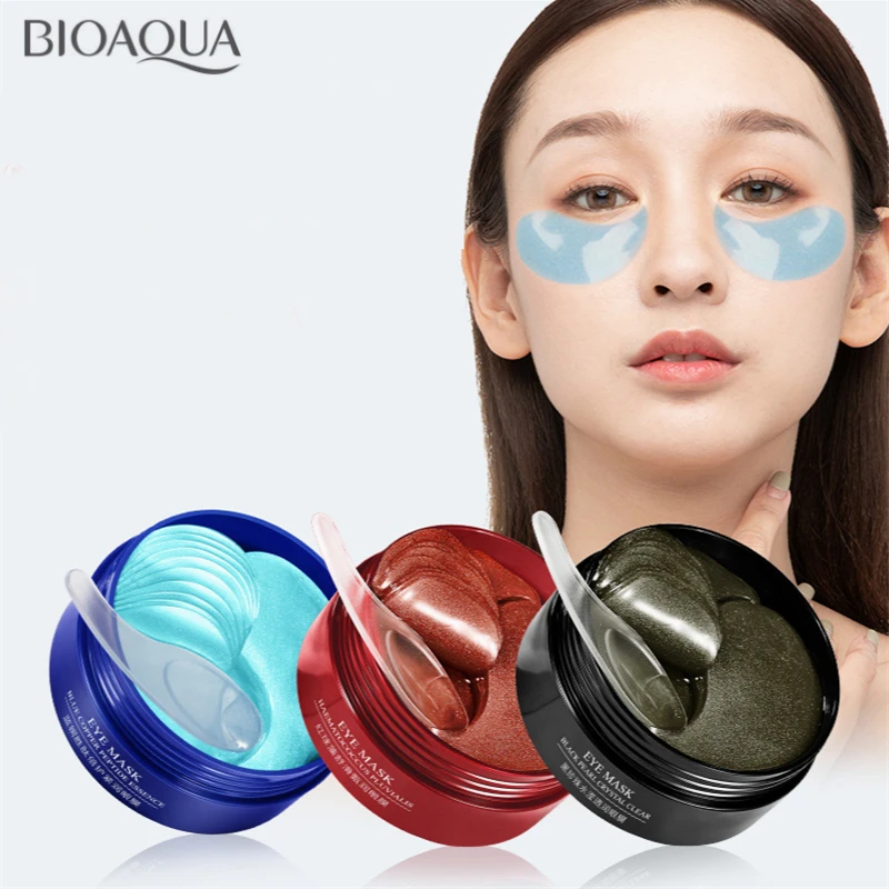 

60pcs Blue Collagen Eye Patches Face Care Black Pearl Eye Mask Remove Dark Circles Anti-Puffiness Ageless Firming Skin Eyes Care