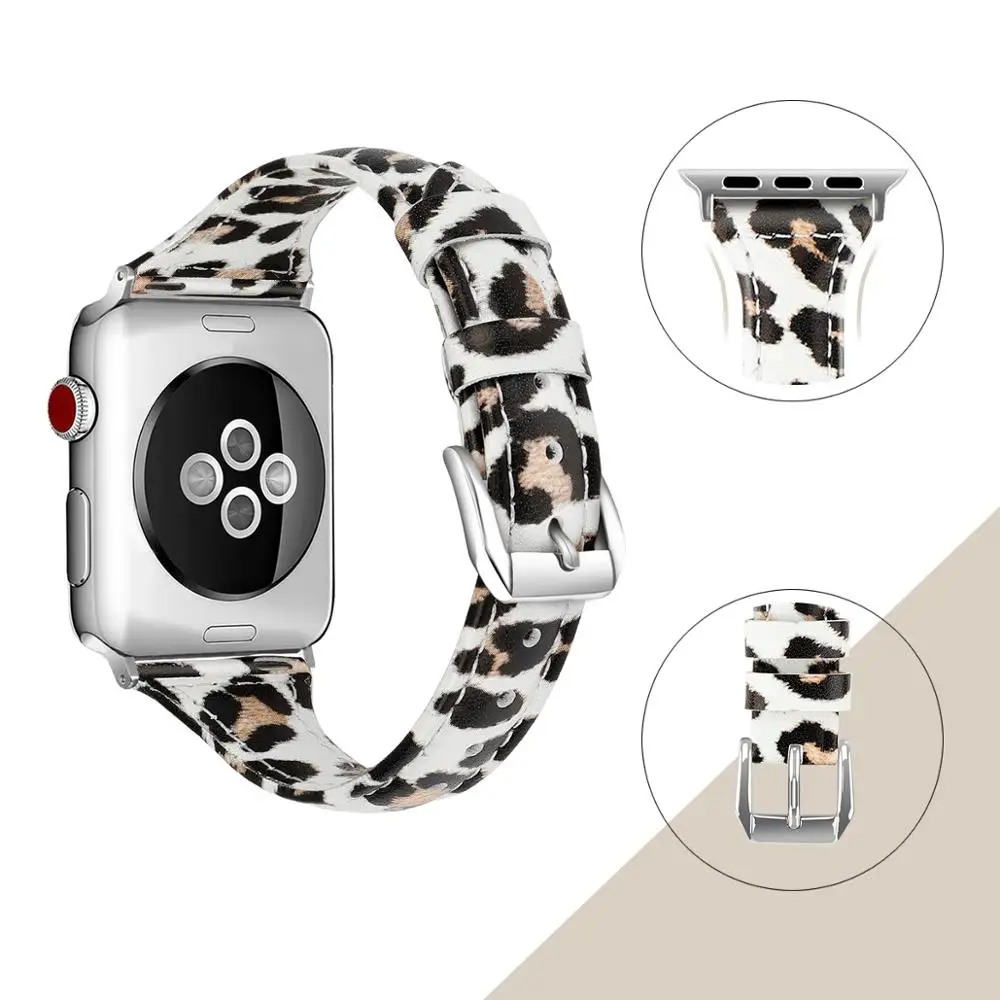 ремешок для часов Натуральная кожа наручных Apple Watch 5 4 3 ремешка 44 мм 40 браслет