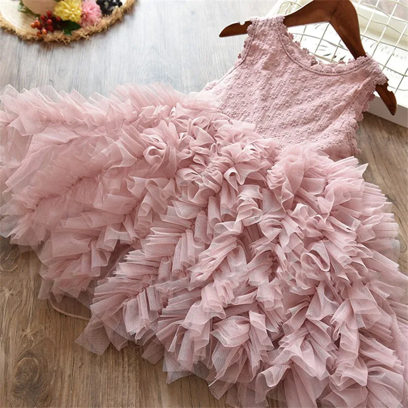 

Summer Girl Clothes Infantil Vestidos Fairy Pink Frocks Kids Casual Wear Baby Girls Dresses Smash Cake Dress Princess Costume