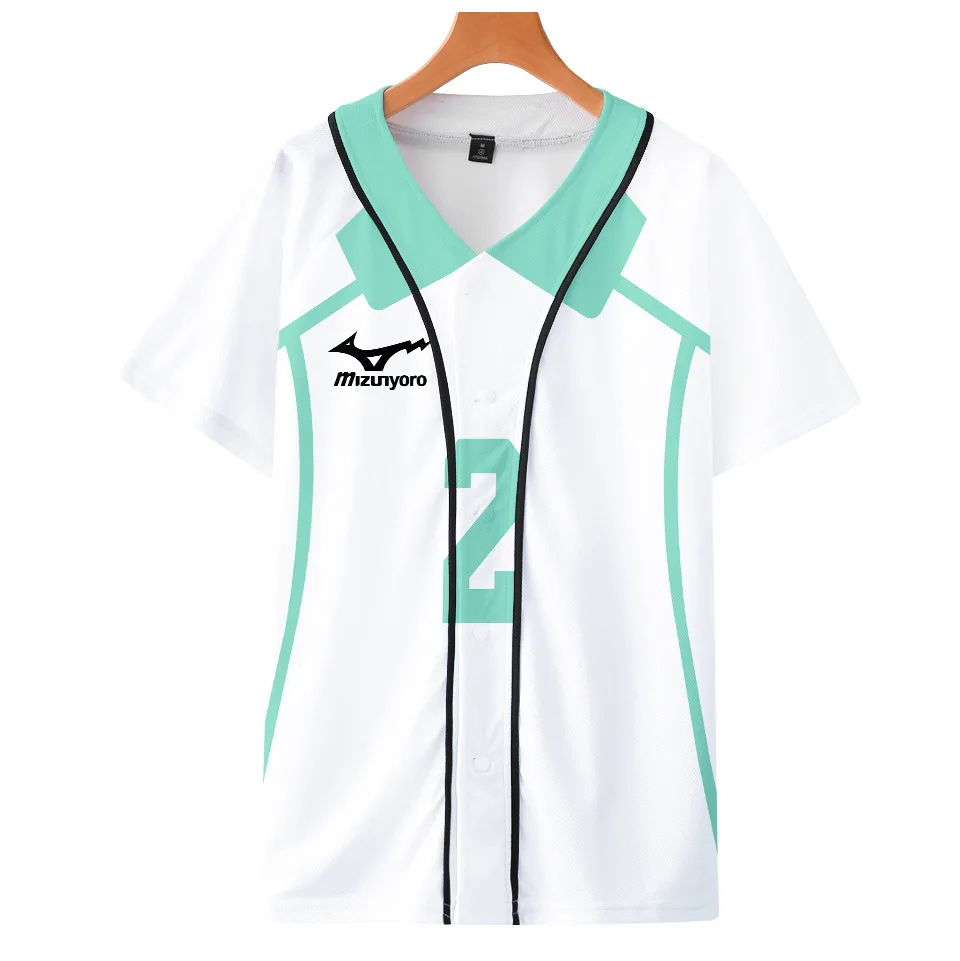 

Japan Anime Haikyuu Baseball Jersey Cosplay Costume Aoba Johsai High School Oikawa Tooru Hiphop Baseball Uniform Harajuku Shirt