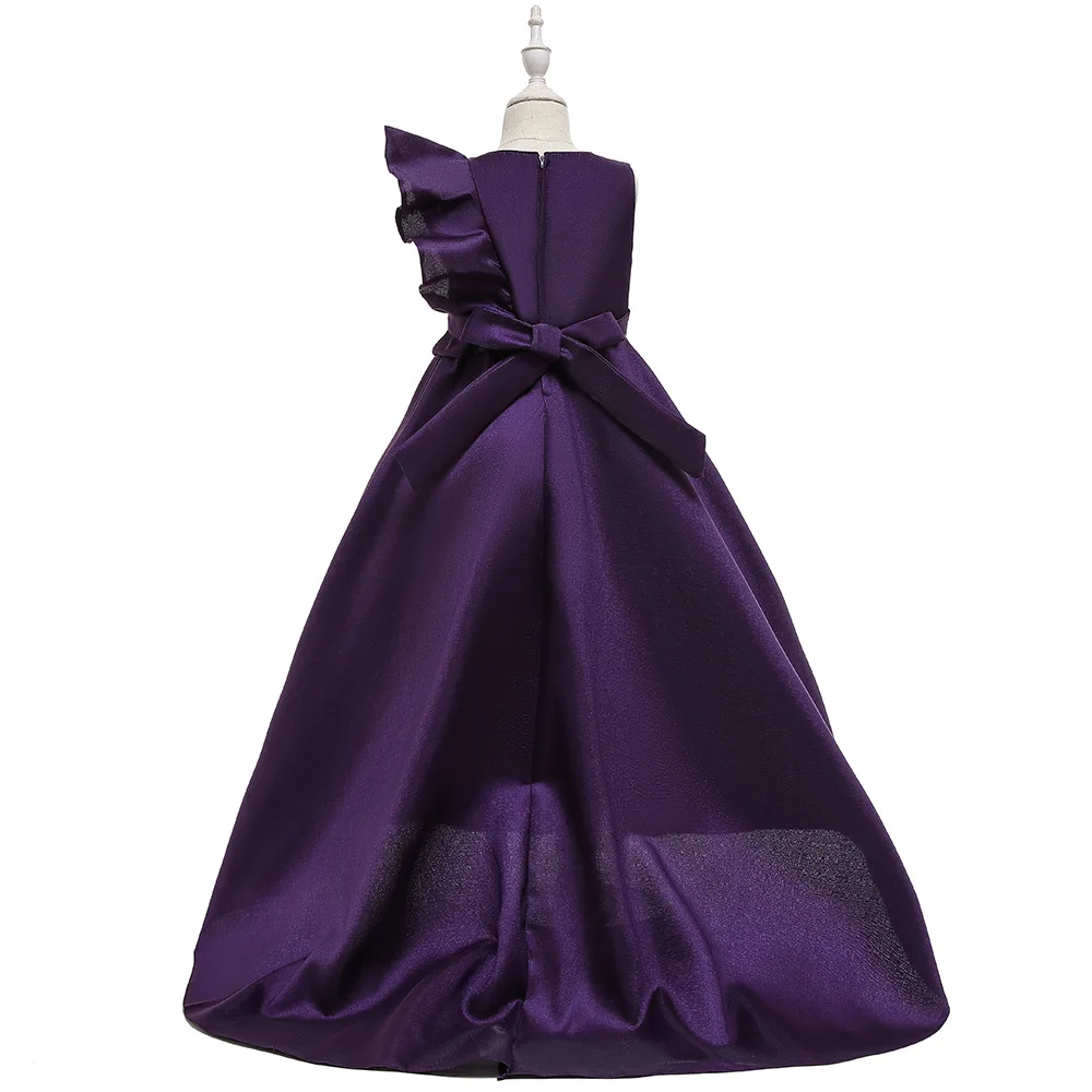 

Free Shipping Ivory flower girl dresses For Weedings Floor Length first communion party Dress Long Sleeves girls ball gownTeens