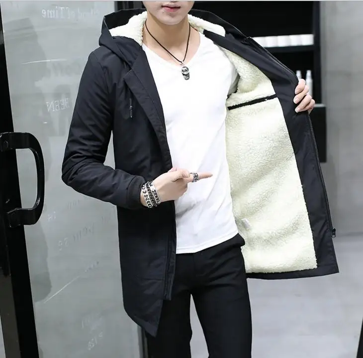 2019 Winter Jacket men hooded Large Parka Hombre long Jacket coat cashmere mens windbreaker Parkas cotton youth clothing