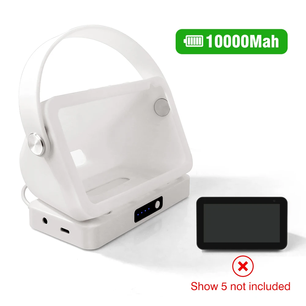 Battery base for Echo show 5 Handle case with 10000mah battery base for Alexa Smart Display Speaker Echo show 5 Portable charge