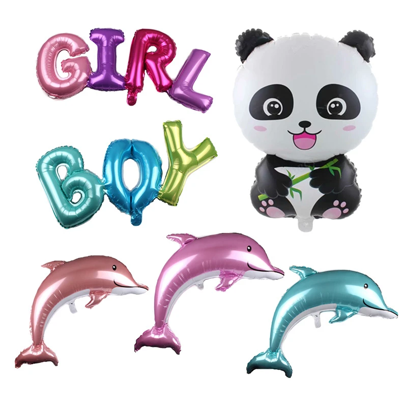 1 шт. Фольга Воздушный шар милый Дельфин панда письмо девочка мальчик для