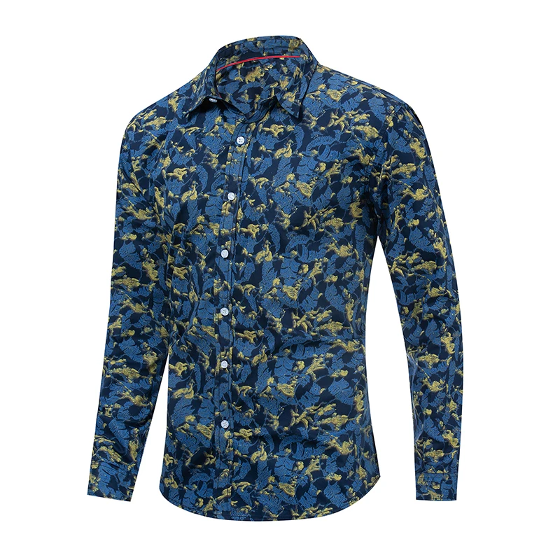 Европейский размер 2019 Новая повседневная рубашка для мужчин с длинным рукавом