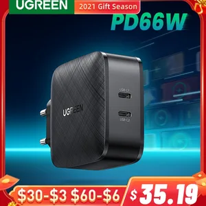 ugreen 66w pd charger quick charge 4 0 3 0 type c pd usb charger portable fast charger for iphone 13 for xiaomi samsung laptop free global shipping