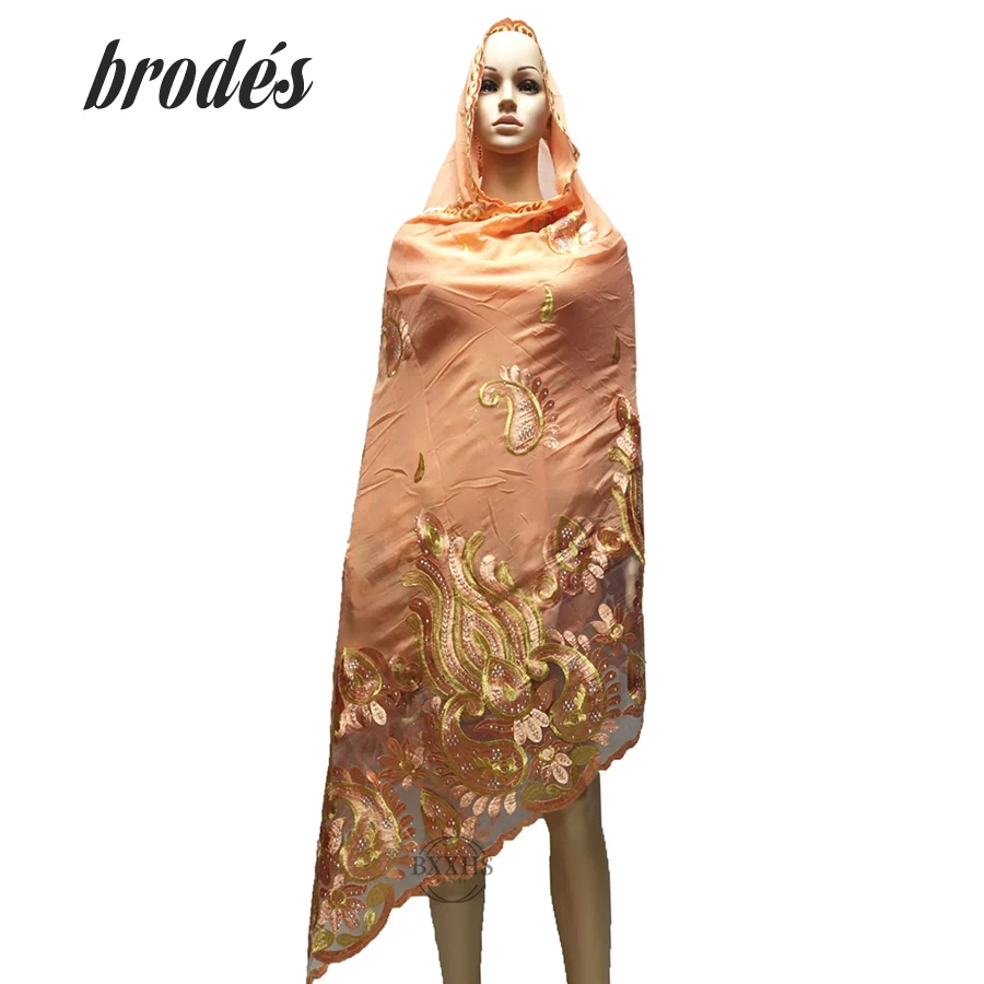 Африканский Дубайский мусульманский модный шифоновый Хиджаб Пашмины для