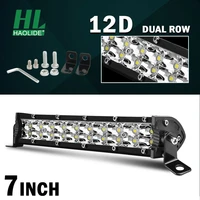 haolide 7inch led light bar dual row spot light offroad 12v 24v work lights driving 4wd truck atv car light excavator