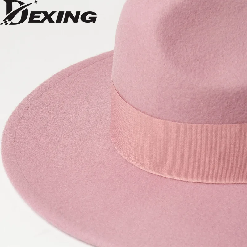 Spring Korean Version Classic Decoration  Delicate Woolen Jazz Top Fedora Hat Casual Fashion Felt Jazz Hat
