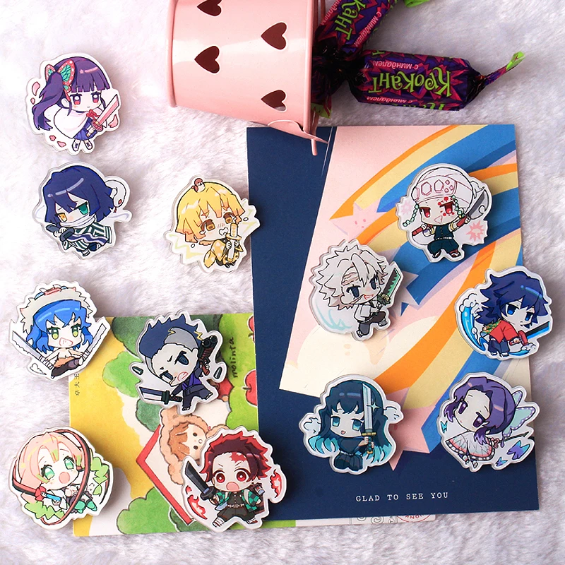 TQ Anime Demon Slayer: Kimetsu no Yaiba Kamado Tanjirou Cosplay Bedge Cartoon Collect Backpacks Bags Badges Button Brooch Pins | Дом и сад