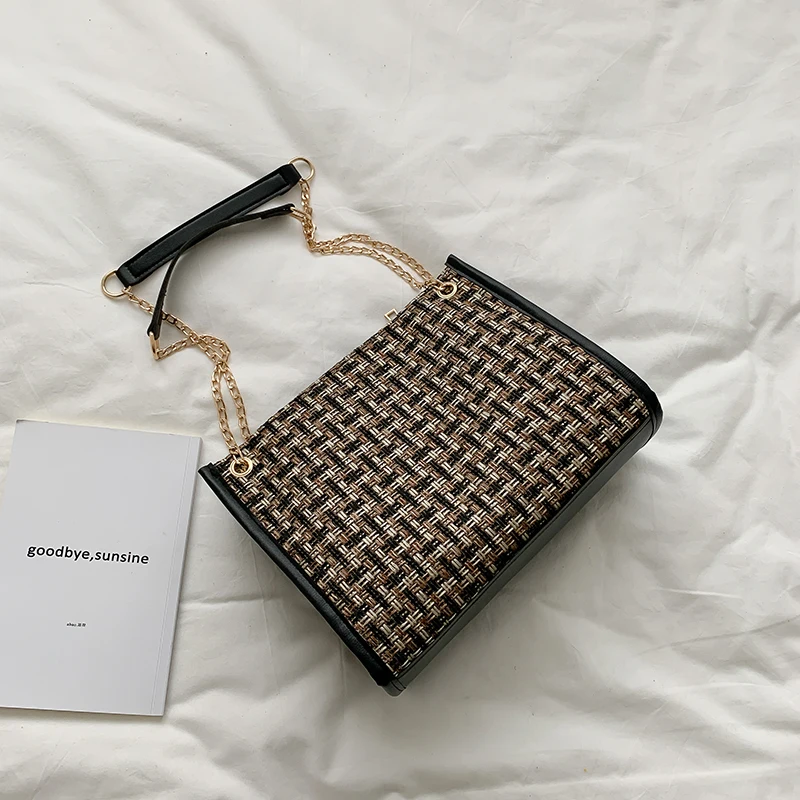 

Shoulder Bag New Fashion Plaid Briefcase Fashion Large Capacity Shoulder Messenger Bag Ladies Trend Travel Bag Handbags 2020 New