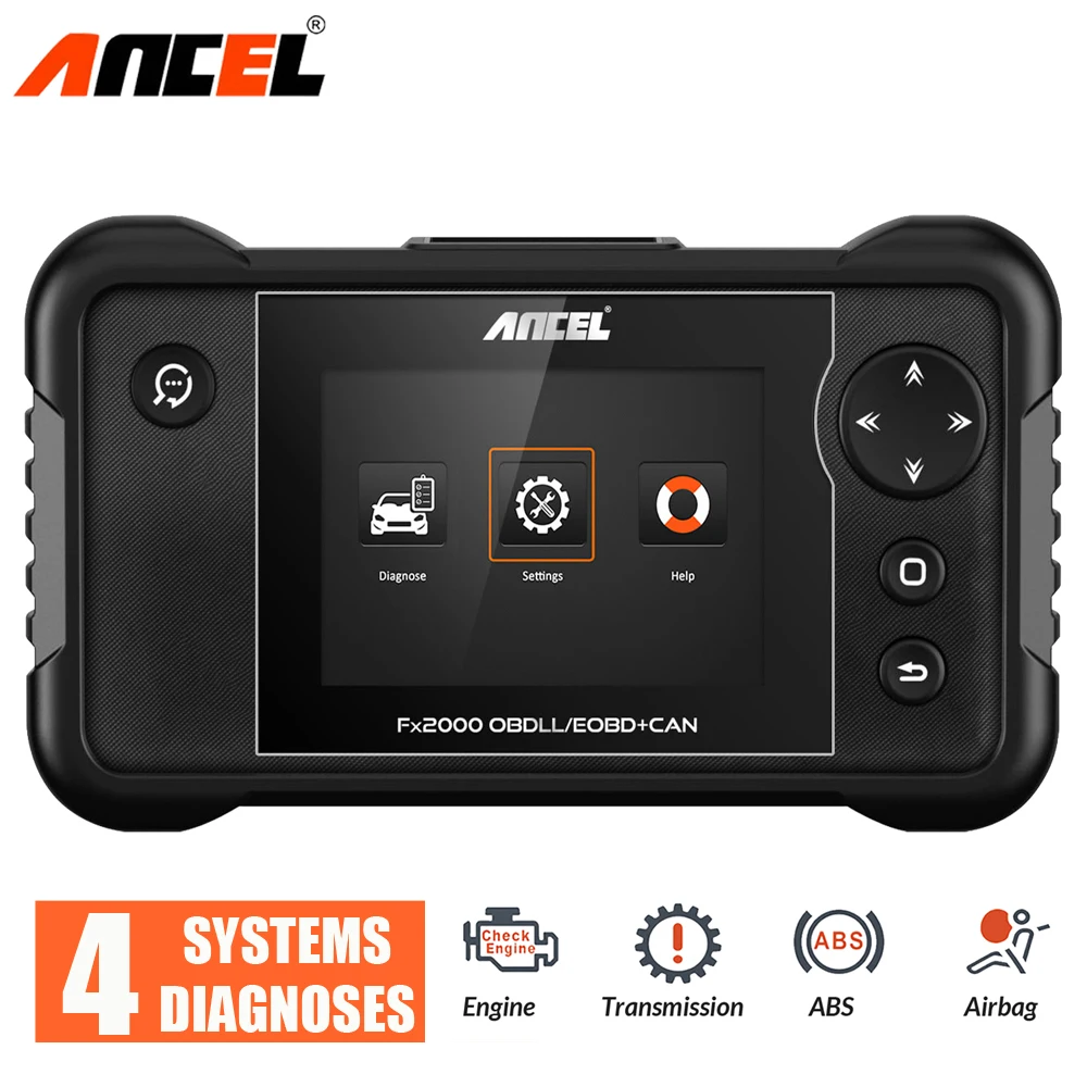 Ancel FX2000 OBD2 Автомобильный сканер антиблокировочная система тормозов система пассивной безопасности подушка коробки передач двигателя диагностический инструмент OBD 2 автомобиля Профессиональные Авто диагностический сканер инструмент