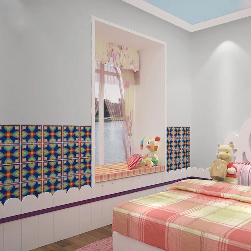 3D Moroccan Pattern Wall Stickers Self-adhesive Wallpaper Foam Anti-collision Hotel Restaurant Wall Decora Renovation Stickers