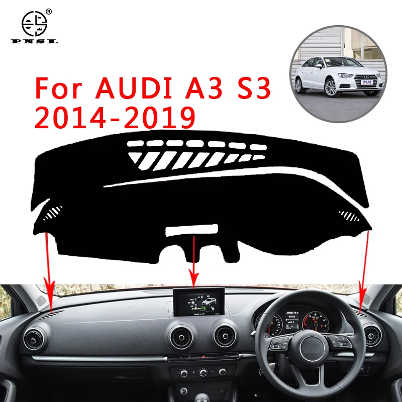 Пнсл приборной панели автомобиля крышка тире коврики тире коврик ковер для Audi A3 8V Защита от Солнца Анти-скольжение анти-скольжение